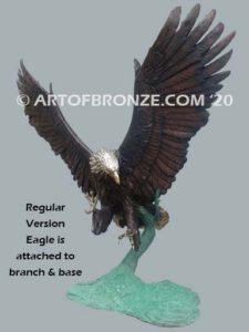 Thunder and Lightning bronze sculpture of eagle monument for public tree