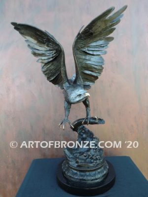 Eagle IV classical bronze eagle grasping branch in talons corporate gift or award