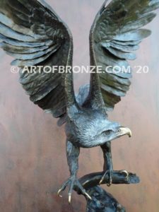 Eagle IV classical bronze eagle grasping branch in talons corporate gift or award