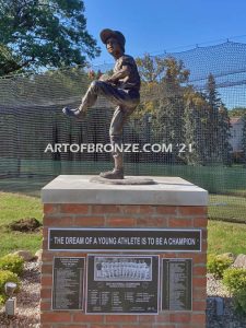 All Star Game Outdoor bronze sculpture of baseball pitcher in windup