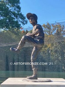 All Star Game Outdoor bronze sculpture of baseball pitcher in windup
