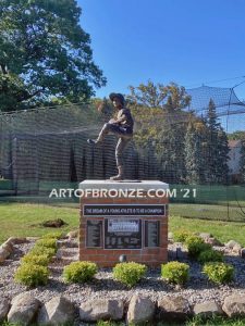 All Star Game Outdoor bronze sculpture of baseball pitcher in windup