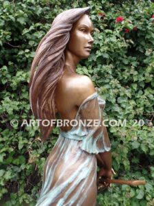 Divine Inspiration bronze sculpture of exotic and seductive woman for private gallery or public display