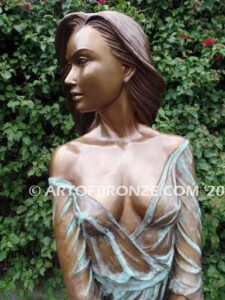 Divine Inspiration bronze sculpture of exotic and seductive woman for private gallery or public display