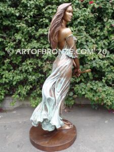 Divine Inspiration bronze sculpture of exotic and seductive woman for private gallery or public display