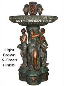 Divine Tranquility bronze cast monumental heroic Greek or Greco Roman tiered fountain Estate centerpiece