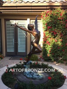 Harmony Light the art of dance and ballet bronze sculpture showing leaping ballerina