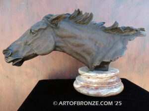 In the Lead Gift or trophy award sculpture bust of thoroughbred stallion horse