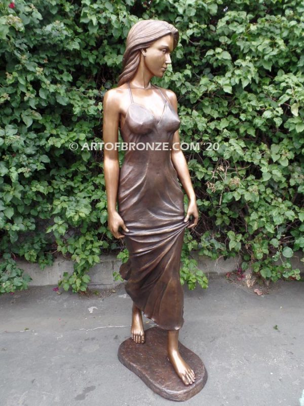 Muse bronze sculpture of exotic and seductive woman for private gallery or public display