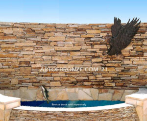 Touchdown flying eagle bas relief bronze statue wall relief attached to wall