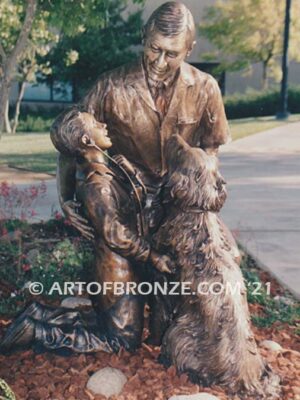 Bronze sculpture A Kind Touch for School of Veterinarian Medicine, Kansas State University