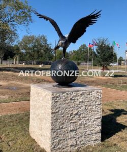 On Eagles Wings bronze sculpture of eagle monument for Katy Community Fellowship