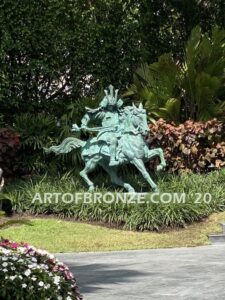 Samurai Warrior historic landmark reproduction of Kusunoki Masashige bronze sculpture