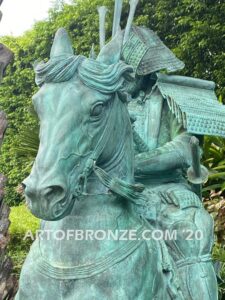 Samurai Warrior historic landmark reproduction of Kusunoki Masashige bronze sculpture