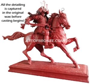 Samurai Warrior historic landmark reproduction of Kusunoki Masashige bronze sculpture