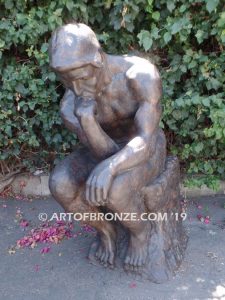 Thinker after Auguste Rodin’s Gates of Hell famous bronze museum casting