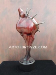 Voice on the Wind bronze elk sculpture of abstract elk head design for home or office