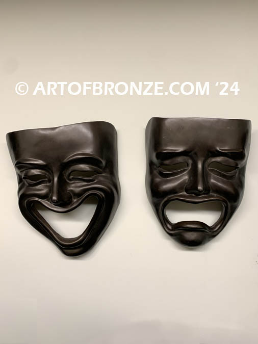 Comedy & Tragedy Bronze Masks - Thalia & Melpomene Wall Art