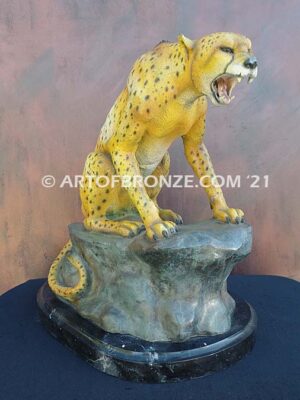 Territory Defender African Serengeti bronze cheetah sculpture for gallery, museum or private collector