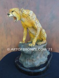 Territory Defender African Serengeti bronze cheetah sculpture for gallery, museum or private collector