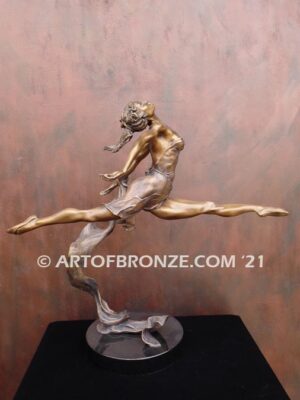 Dream the art of dance and ballet bronze sculpture showing movement of the human body