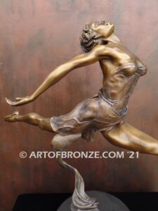 Dream the art of dance and ballet bronze sculpture showing movement of the human body