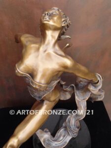 Dream the art of dance and ballet bronze sculpture showing movement of the human body