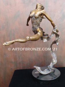 Dream the art of dance and ballet bronze sculpture showing movement of the human body