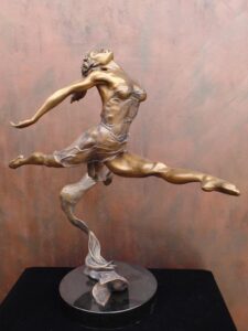 Dream the art of dance and ballet bronze sculpture showing movement of the human body