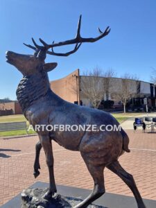 Alan R. Giles Memorial Stag custom bronze stag mascot for Gordon State College in Barnesville, GA