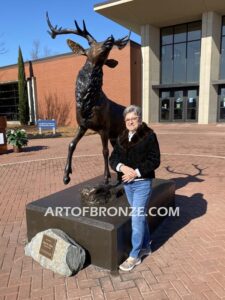 Alan R. Giles Memorial Stag custom bronze stag mascot for Gordon State College in Barnesville, GA