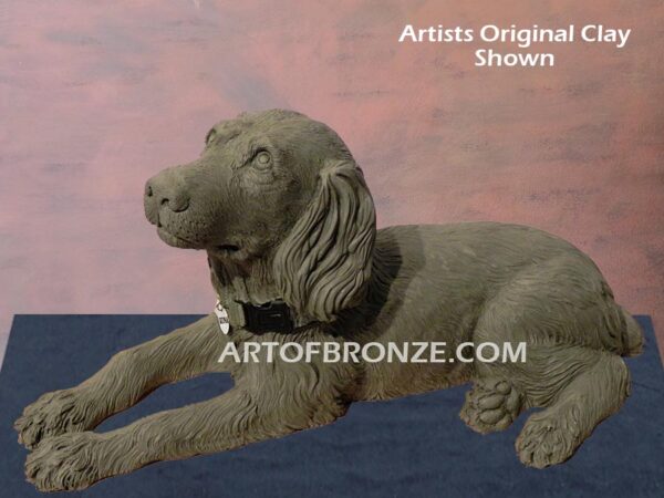 Boykin Spaniel custom sculpted medium size hunting dog bronze statue memorial artwork
