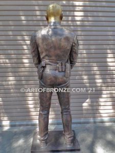 Forever Remembered bronze sculpture of life-size bronze memorial sculpture of police officer Nathan Heidelberg