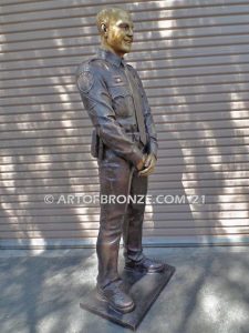 Forever Remembered bronze sculpture of life-size bronze memorial sculpture of police officer Nathan Heidelberg