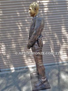 Forever Remembered bronze sculpture of life-size bronze memorial sculpture of police officer Nathan Heidelberg