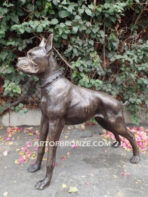 Boxer dog custom gallery quality bronze sculpted boxer dog monument
