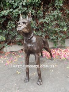 Boxer dog custom gallery quality bronze sculpted boxer dog monument