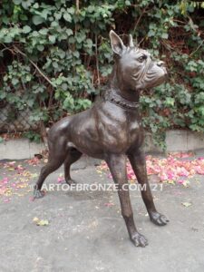 Boxer dog custom gallery quality bronze sculpted boxer dog monument