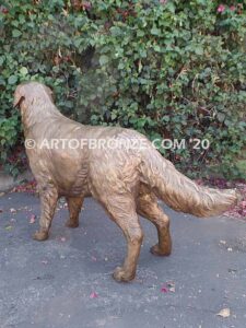 Buddy custom, gallery quality bronze sculpted golden retriever dog monument