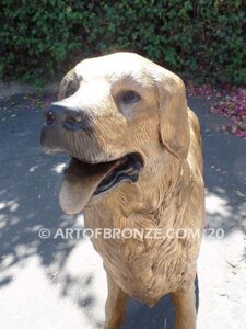 Buddy custom, gallery quality bronze sculpted golden retriever dog monument