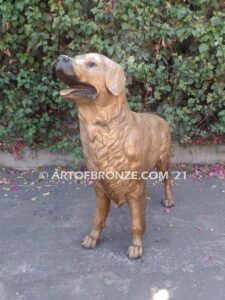 Buddy custom, gallery quality bronze sculpted golden retriever dog monument