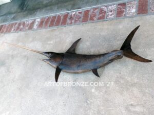 North Pacific Swordfish bronze offshore sportfishing marlin and sailfish fine art gallery sculpture