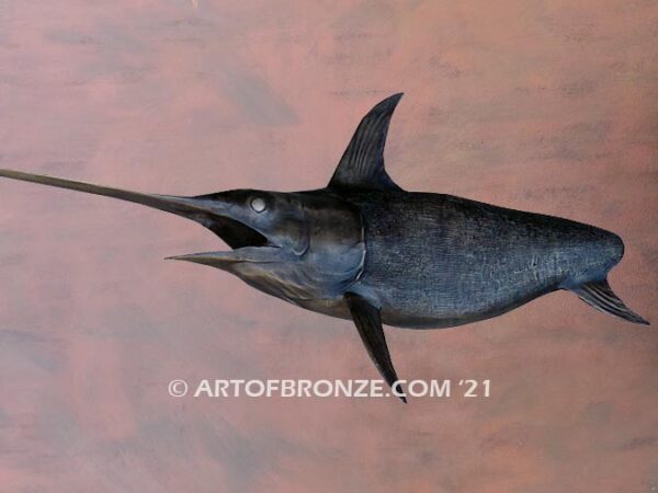 North Pacific Swordfish bronze offshore sportfishing marlin and sailfish fine art gallery sculpture