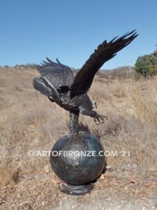 On Eagles Wings bronze sculpture of eagle monument for public art