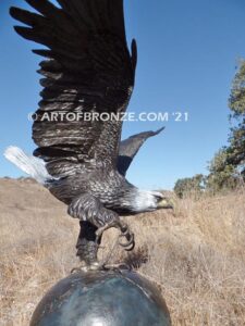 On Eagles Wings bronze sculpture of eagle monument for public art