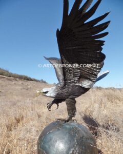 On Eagles Wings bronze sculpture of eagle monument for public art