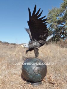 On Eagles Wings bronze sculpture of eagle monument for public art