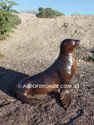 Angel of the Sea bronze life-size sea lion fountain sculpture for outdoor enjoyment