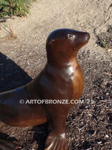 Angel of the Sea bronze life-size sea lion fountain sculpture for outdoor enjoyment