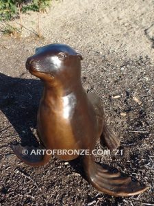 Angel of the Sea bronze life-size sea lion fountain sculpture for outdoor enjoyment